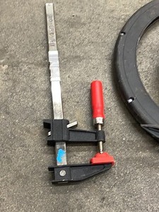 lot 48 image: Lot Of (2) Bar Clamps, (1) 25ft Drain Snake, (1) 50ft Drain Snake