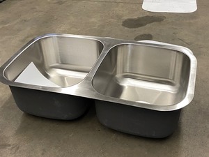 lot 56 image: Double-Bowl Aluminum Sink Insert
