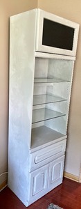 lot 75 image: White Narrow Shelving Unit