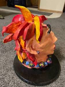 lot 121 image: Unique Clay Sculpture, Martha, Wild & Mild by artist Donielle