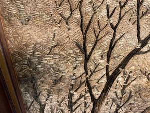 lot 131 image: AMAZING Hand Sewn Yarn Like Framed River Scene