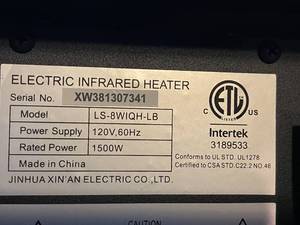 lot 143 image: LifeSmart Infrared Electric Heater