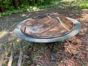 lot 158 image: Metal Portable Fire Pit and Fireplace Grate