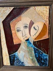 lot 169 image: Picasso Like Pottery Framed Art