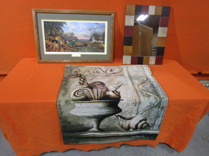 lot 69 image: Mirror, Fabric Wall Hanging, Dave Barnhouse Picture Once In A Lifetime