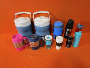 lot 73 image: Water Coolers, Cups, Water Bottles