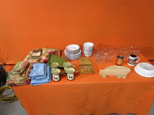 lot 77 image: Plates, Cups, Placemats, Napkins & Misc.