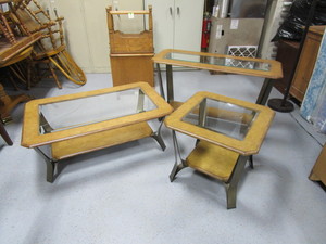 lot 11 image: Coffee Table 30x48x18 End Table 26x26x24 Couch Back Table 48x18x30