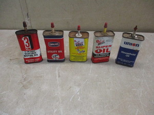 lot 142 image: Vintage Oil Lube Cans