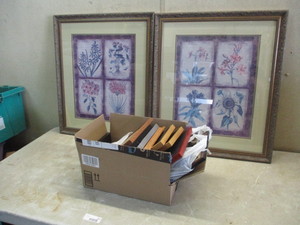 lot 161 image: 2 Large Pictures and box of picture frames