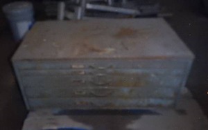5-Drawer Metal Cabinet with Contents