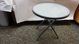 lot 8 image: Grey Foldable Tray Table For On Patio, Etc