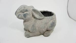 lot 10 image: Grey Rabbit Ceramic Flower Pot