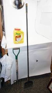 lot 12 image: Preen Garden Weed Preventer-- 5.625 lbs--Pitchfork--Fiskars Quick Fit Rake