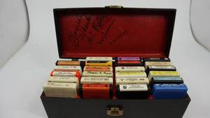 lot 24 image: Leather Case That Latches Filled With Nine 8 Tracks