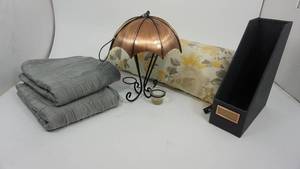 lot 59 image: Copper Oriole Feeder-File Container-Pillow-Queen Size Pillow Shams
