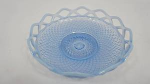 lot 81 image: Depression Blue Lace Edge Glass Dish
