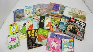 lot 95 image: Twenty Childrens Books--Two Activity Note Pads--Subtraction Flash Cards--Animal Cards