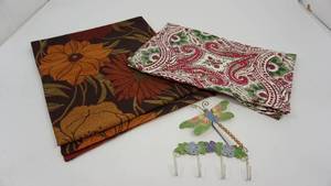 lot 115 image: Two Colorful Table Runners--Butterfly Key Hanger