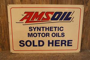 lot 171 image: Double Sided Metal Amsoil Motor Oils Sign