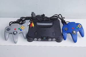 lot 216 image: Nintendo 64 Video Game System with 2 Controllers