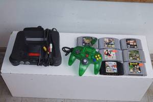 lot 215 image: Nintendo 64 Video Game System with Expansion Pack and Games