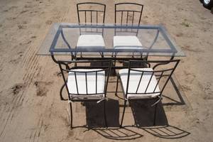 lot 243 image: Glass Top Table with Chairs