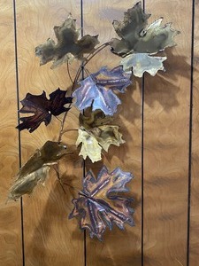 Vintage Metal Leaf Wall Art Display
