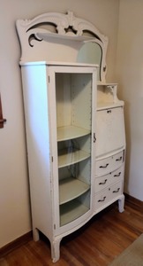 Vintage Painted SecretaryDisplay Cabinet