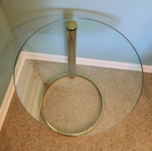 Vintage Glass Topped Accent Table