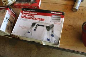 lot 798 image: Anodized Aluminum Step Stool Working Platform (in original box)