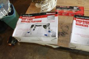 lot 799 image: Anodized Aluminum Step Stool Working Platform (in original box)