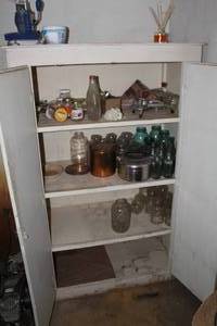 lot 854 image: Lot of Housewares  - Hand Grinder, Pop Bottles, Mason Jars, Flip-Top Jars, Tea Kettle, Tin Can with Lid, Jars with Lids, and more