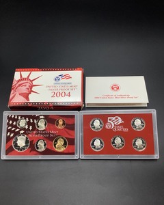 lot 13 image: 2004 United States Mint Proof Silver Set