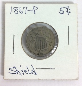 lot 43 image: 1867 Shield Nickel