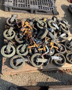 lot 9 image: Pallet of Wheels and Clamps