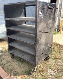 lot 72 image: Black Steel Shelving Unit