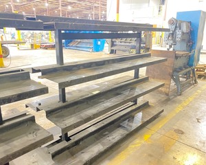 lot 63 image: Double Sided Steel Shelving Unit