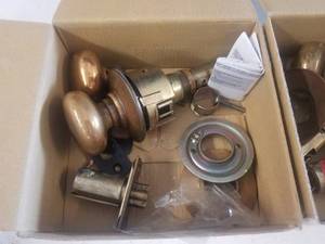 lot 75 image: Classic Brass Doorknob Set