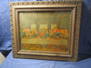 lot 50 image: Vintage Last Supper Print