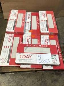 lot 4 image: 9 boxes of QuicTile 12 in. x 24 in. Cliff Stone Matte Color Body Porcelain Locking Floor Tile (9.6 sq. ft.  case) by Daltile