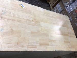 lot 13 image: 46 in. W x 24.5 in. D 9-Drawer Gloss White Deep Tool Chest Mobile Workbench with Hardwood Top by Husky Customer Returns See Pictures has damage