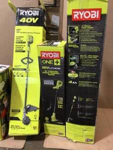 lot 15 image: Lot of Assorted Ryobi Lawn Care Items Customer Returns See Pictures