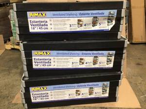 lot 17 image:  Black 5-Tier Plastic Garage Storage Shelving Unit (36 in. W x 75 in. H x 18 in. D) by Rima Customer Returns See Pictures