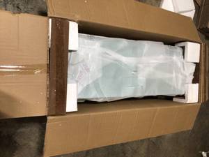lot 31 image: Morgan 42 in. Antique Iced Blue Standard Rectangle Wood Console Table with Drawers by Decor Therapy Customer Returns See Pictures