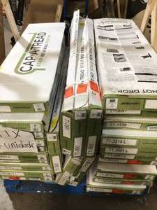 lot 36 image: 27 Boxes Mixed Cap- a - Thread Flooring Vaious Conditions Various sizes and Various Models Customer Returns See Pictures