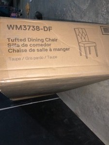 lot 27 image: Dorel Living Bethany Taupe Parsons Upholstered Tufted Dining Chair. See Pictures