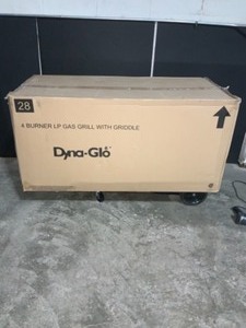 lot 30 image: Dyna-Glo 4-Burner Propane Gas Grill in Stainless Steel with Griddle. See Pictures