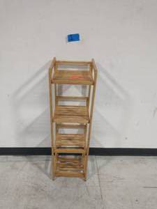 lot 1 image: 4-Tier Bamboo Shelving Unit (12 in. W x 41 in. H x 12 in. D)