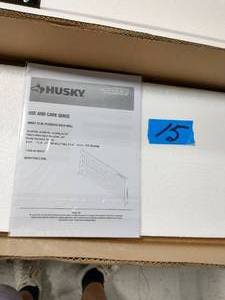 lot 15 image: HUSKY 52 in. Pegboard Back Wall for Tool Cabinet, Black